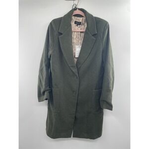 NWT Magari Overcoat Women's XL Dark Green Long Sleeve Buttons Pockets Winter